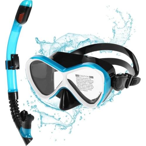 Kids Professional Swimming Goggles Dry Snorkel Tube Set Anti-fog Goggles for Scuba Snorkel Swimming Pools Snorkel Tube Diving
