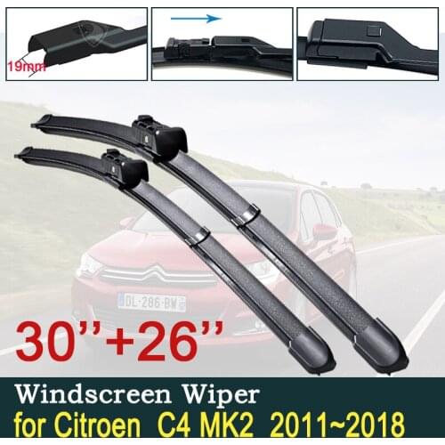 For Citroen C4 MK2 C4L 2011~2018 Car Wiper Blades Front Windscreen Wipers Car Accessories Stickers 2012 2013 2014 2015 2016 2017