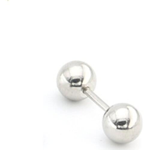 DoreenBeads Titanium Steel Fashion Stud Earrings Round Steel Ball Style Concise Gift For Men Trendy Accessories,1 Piece 2018