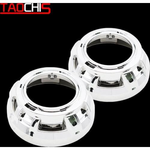 TAOCHIS 3.0 inches lens shroud for Bi xenon projector lens HELLA 3R G5 BI LED bi-xenon Bi-led With angel eyes yellow red blue