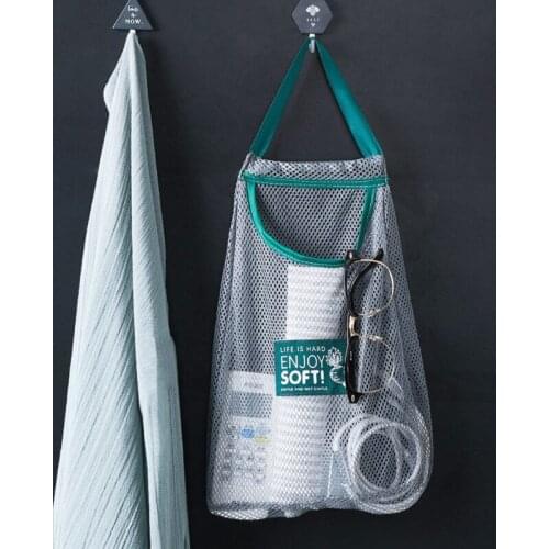 Kitchen Fruit Vegetable Storage Mesh Bag Wall-mounted Sundries Container Bag Organize Portable