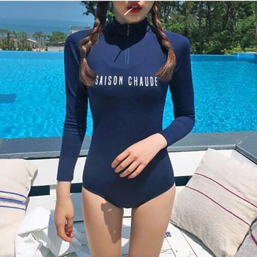 Swimsuit Long Sleeve Skirt Big Size Swimwear Women Bikiny Set 2019 Sexy Shop Rash Guard Jellysuit Female Drying Sport Surfing