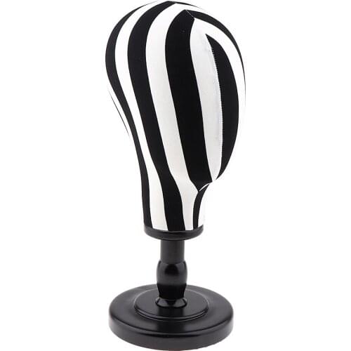 21 inch Hair Wigs Extension Making Hats Caps Display Linen Cover Block Mannequin Head Model + Detachable Wood Stand