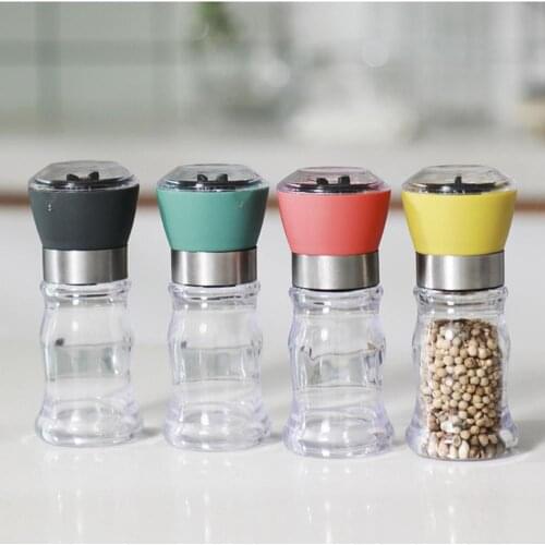 Salt and pepper grain mill shakers Multifunctional Household Handmade Salt Pepper Spice Mill Grinder Glass Bottle for Cooking