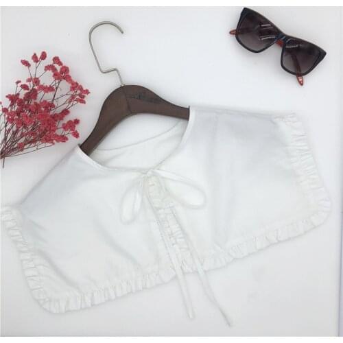 Cute Women Big Lapel Detachable Collar Shirt Fake Collars Solid Color Sweater Decoration Ladies False Collar Necklace Shawl