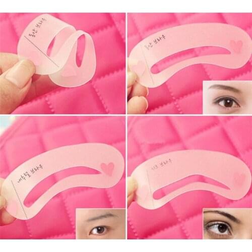 Hot 1000sets/lot 3 Pcs Reusable New Eyebrow Stencil Tool Makeup Eye Brow Template Shaper Make Up Tool Eye Brow Guide Template