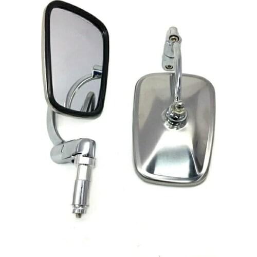 Motorcycle Chrome Aluminum 7/8" 22mm Handle Bar End Side Rear View Mirrors Offroad Racer Scooter Offroad Bike