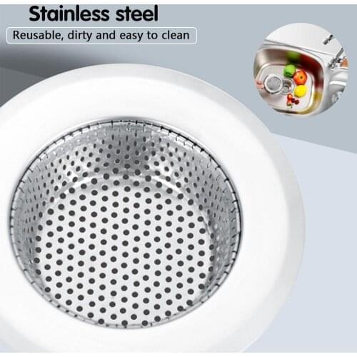 Stainless Steel Kitchen Sinks Strainer Drain Hole Filter Trap Metal Sink Strainer Bath Sink Drain Hair Catcher Food Slag Cleaner