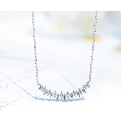 Brillian NEW Korean Fashion Irregular Women Necklace AAA Transparent Bling Zirconia Birthday Party Jewelry Gift KYNL0245