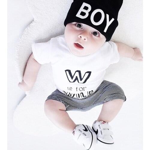 Baby Boy Clothes Summer Kids Clothes Sets Letter T-shirt+Pants Suit Star Printed Clothes Newborn Sport Suits Baby Kids Clothes