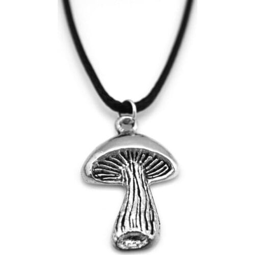 2PCS/LOT Fashion New Rose Flower Pendant Choker Necklace Women Vintage Mushroom Chain Necklace Female Bijoux Jewelry Party Gift