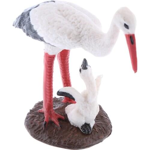 Plastic Action Figures Jungle White Crane Animals Kids Toy Party Bag Fillers