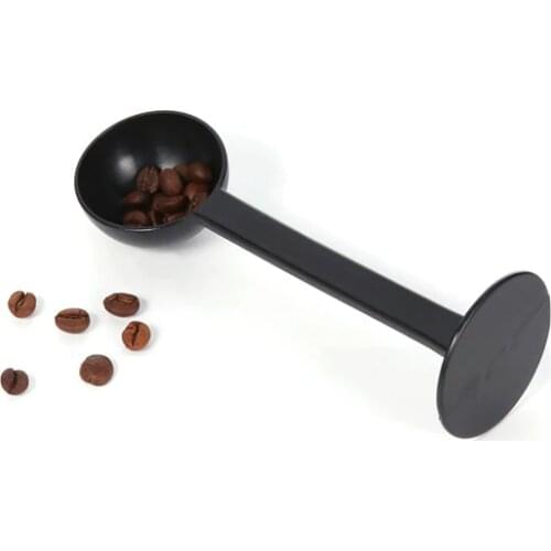 Plastic Coffee & Tea Tools 2 IN 1 10g Measuring Tamping Scoop Coffee Tamper Black Espresso Stand Coffee Spoon