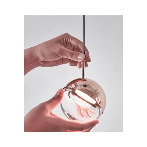 Industrial lamp luminaire glass ball living room restaurant LED pendant lights lustre pendente hanging lamp deco maison