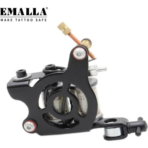 EMALLA Coil Tattoo Machine Guns For Lining Shading 10 Warps Iron Handmade Tattoo Machine Gun Tattoo Needles Tattoo Supplies