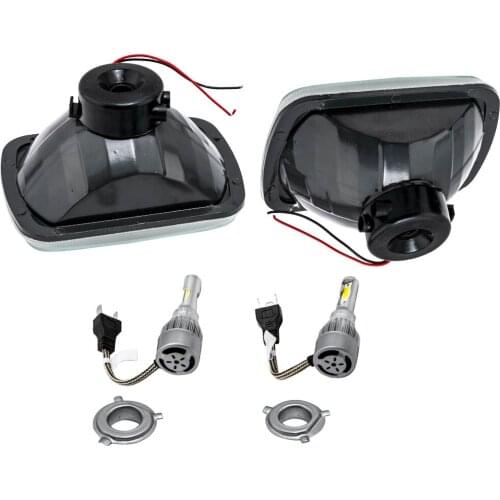 7x6 inch Sealed H4 LED Headlights Diamond Cut for Jeep Wrangler 2-Door 2.5L 4.0L