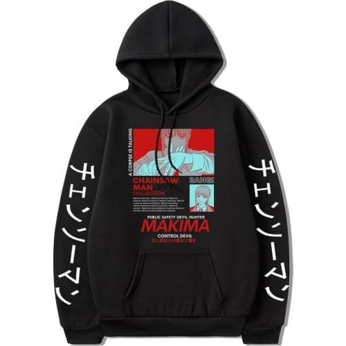 Chainsaw Man Makima Manga Mens Hoodie Anime Hoodies Men Women Streetwear Pullover Harajuku Hoodie Sweatshirt Clothes Coat