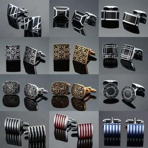 High quality Cufflinks brand French retro pattern Enamel Cuff links wedding business gift for a mans suit accessories wholesale
