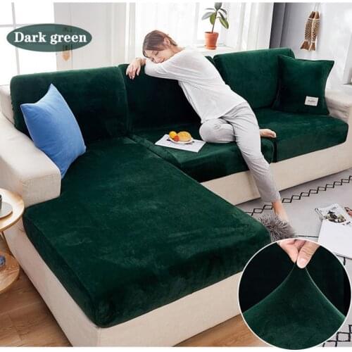 YPOLL HOME velvet solid color elastic sofa cover cover living room L-shaped sofa furniture protection cover recliner sofa cover
