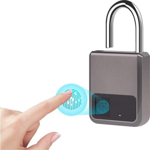 Fingerprint Padlock Smart Keyless Security Locker Fingerprint Lock Anti-Theft USB Charge Padlock For Bike Gym Locker Luggage