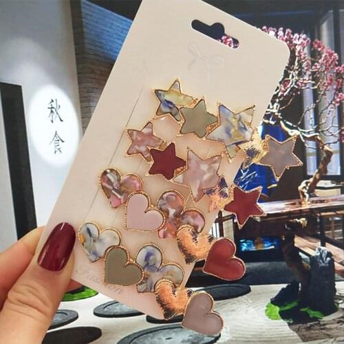 Fashion Love Heart Star Crystal Hairpins Hair Accessories For Women Korean Elegant Simulated Pearl Barrette Clips Girl Jewelry