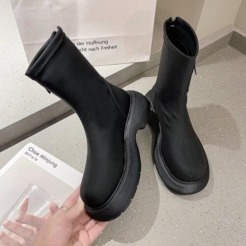 2021 NEW Brand New Fashion Great Quality Gothic Style Woman Shoes Winter Autumn Casual Ankle Chelsea Boots Botines De Mujer Sexy