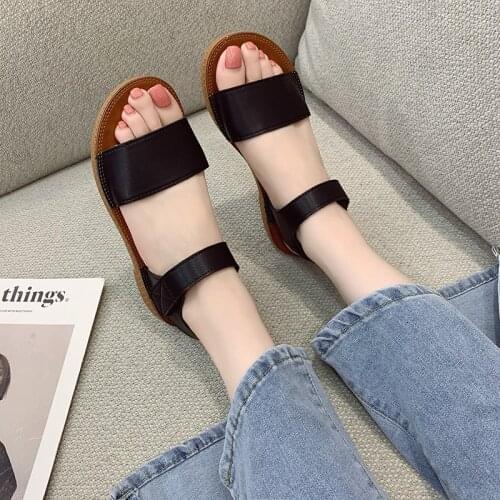 Women Leather Sandals Flat Casual Beach Ladies Shoes Female Summer Outdoor Walking Trekking Slippers Fashion High Quality Shoes