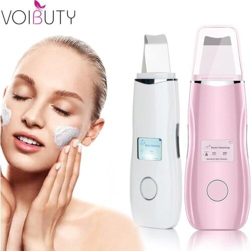 LCD Ultrasonic Face Cleansing Peeling Scrubber Electric Facial Skin Cleaner Blackhead Acne Removal Shovel Beauty Care Tool