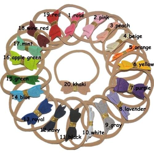 10pcs/lot ,7cm non-woven fabrics hair bows with nylon elastic hairband for girls headbands hair accessories