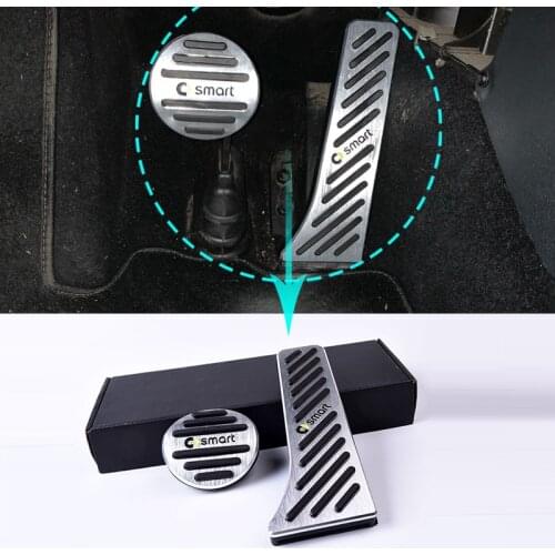 2 pcs Non-slip aluminum alloy throttle brake pedal cover for Mercedes Smart Forfour Fortwo 453 451 auto parts modification