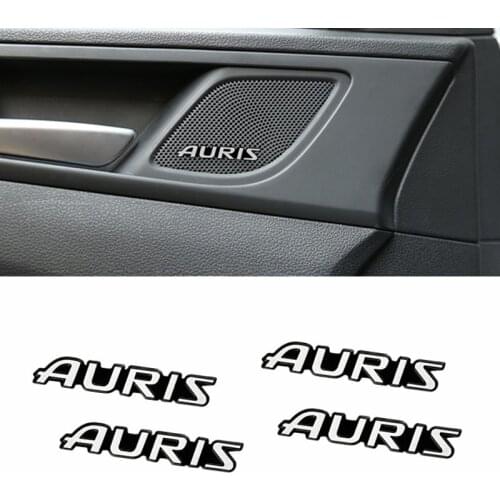 4pcs 3D aluminum speaker stereo speaker badge emblem Sticker for Toyota Auris 2007 2008 2017 Stickers Accessories Car Styling