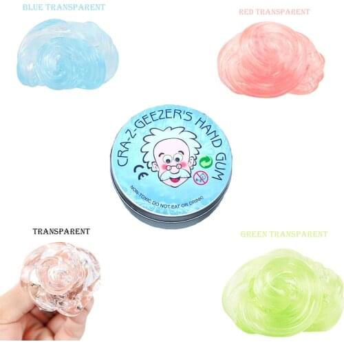 4Pcs/set Creative Hand Gum Transparent Bounce Plasticine Slime Light Clay Adults Decompression Mud Educational Toys Kids Gift