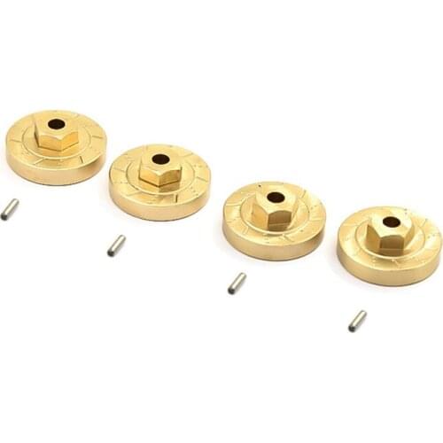 4Pcs Brass Brake Disc Wheel Hex Adapter Combiner for 1/24 RC Crawler Car Axial SCX24 90081 Upgrade Accessories Parts
