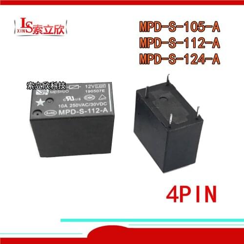 50PCS/LOT 100%Original New Relay MPD-S-105-A MPD-S-112-A MPD-S-124-A MPD S 112 A 5V 9V 12V 24V 48V 4PIN 5A/10A