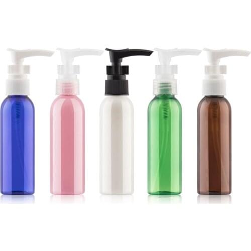 60ML 48pcs Round Plastic Bottle With Bayonet Pump, 60CC Shampoo/Lotion Packaging Bottle, Empty Cosmetic Container