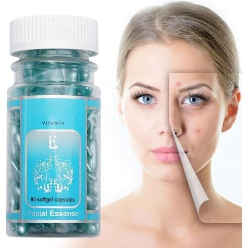90pcs/bottle Vitamin E Capsules Serum Spot Acne Removing Whitening Cream VE Freckle Capsule