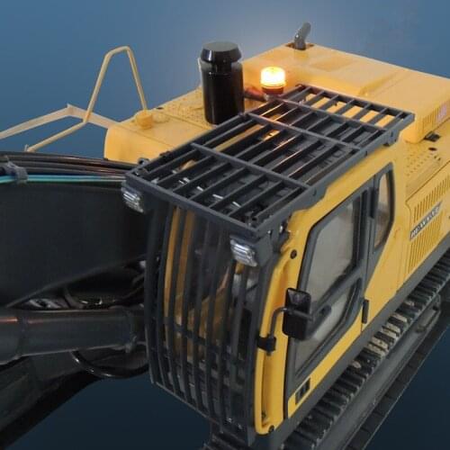 Remote control hydraulic excavator model upgrade parts cab protective net with Spotlight cup kits for 1/12 rc excavator toys