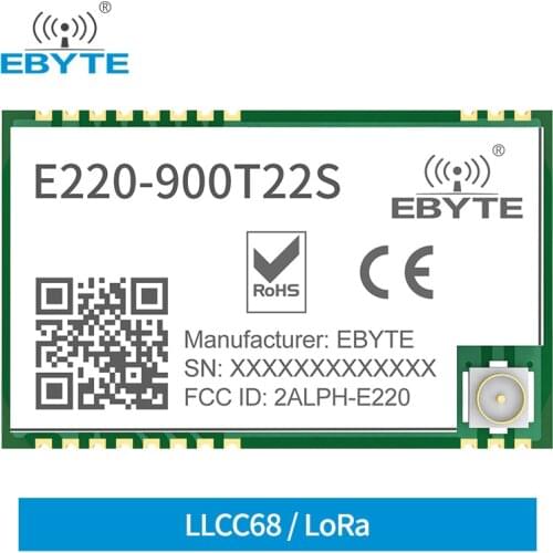 LoRa LLCC68 868MHz Module 915MHz 22dBm Long Range IPEX/Stamp Hole UART WOR Wireless Transmitter Receiver EBYTE E220-900T22S