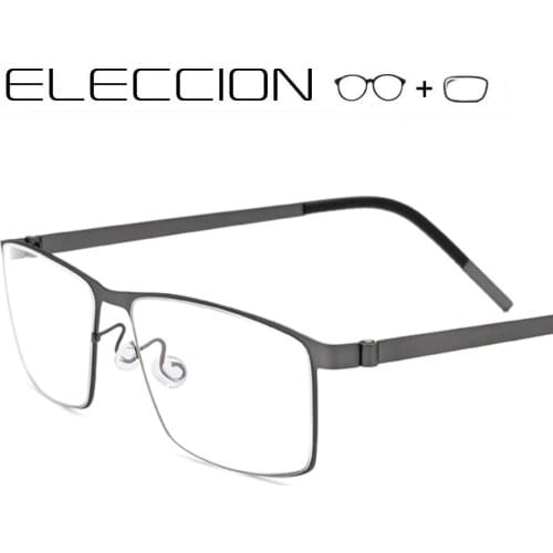 ELECCION Prescription EYE GLASSES Men With Diopter Optical Metal Full Square Eyewear Frame Women Myopia Spectacles for Sight