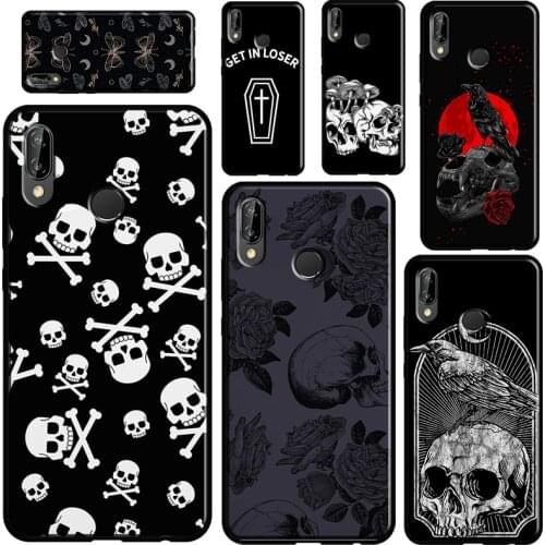 Skull Gothic Creepy Pastel Goth For Huawei P20 P40 P30 Pro Mate 20 Lite Nova 5T P Smart 2019 2021 Case For Honor 10i 9X 8X