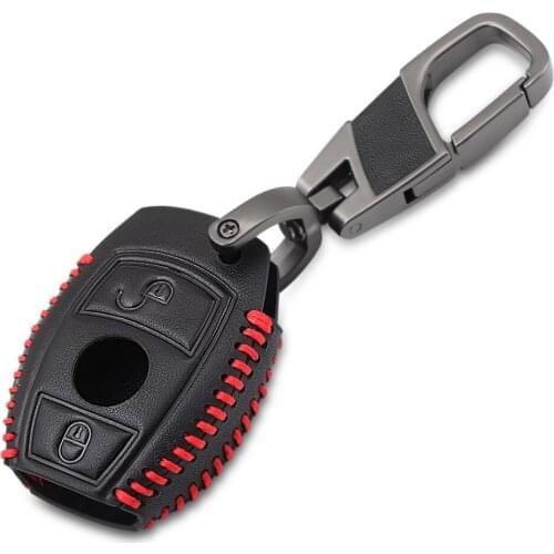 Genuine Leather Car Key Case Cover for Mercedes Benz CLK ML A B C E S Class Keychain Accessories Car Styling for Mercedes Benz