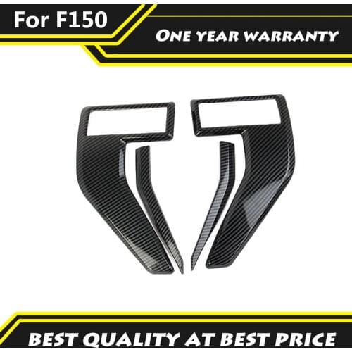 Carbon Fiber Color Leaf Board Front Air Vent Fender Cover Foliage Decorative Frame Fit For Ford F150 2021 Pickup Accessories