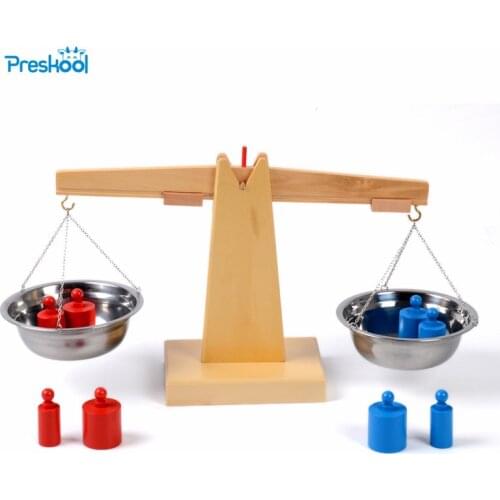 Baby Toy Montessori Wooden Balance Beam Weighing Scale Sensorial Early Childhood Education Preschool Training Great Gift