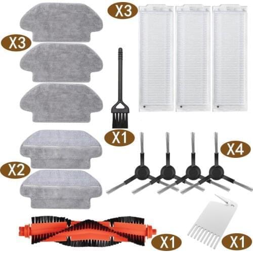 For Xiaomi SKV4109GL MI ROBOT VACUUM MOP PRO (BLACK), Main roll + Side bruh + Air filter + Mop cloth for Mop-Pro STYT02YM Parts