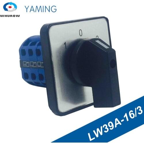 Yaming Electric control switch 3 knots 16A 3 position Universal changeover rotary cam switch interruptor LW39A-16/3
