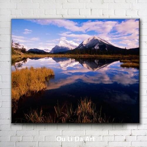 Photography white cloud lake snow mountain canvas printings oil painting printed on canvas home wall art decoration pictures