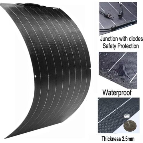 100W Flexible Solar Panel Fire Preventi Solar Cell For 12V Battery Charger Home Car Controller Solar Kit