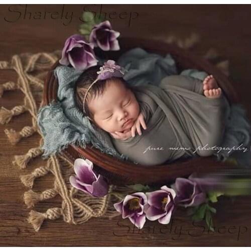Indian Tassel Burlap Blanket Newborn Baby Photography Props Baby Photo Shoot Backdrop Blanket fotografia Accessories foto Props