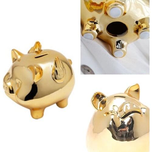 Ceramic Gold Pig Piggy Bank Cute Coin Piggy Bank Creative Home Furnishings Lucky Pig Decoration