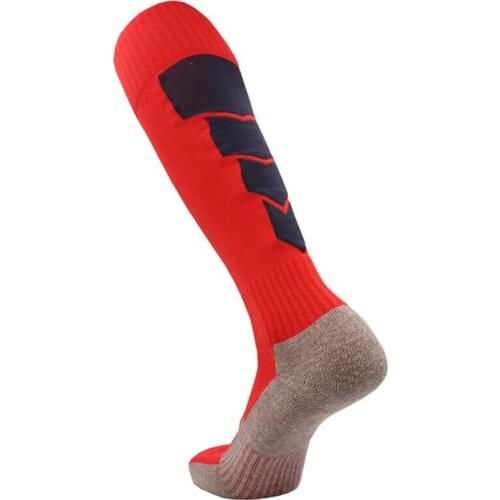 Red Knitted hockey socks in stock CY001